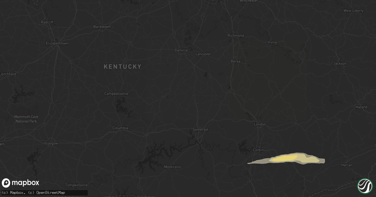 Hail map in Loudon, TN on August 7, 2023