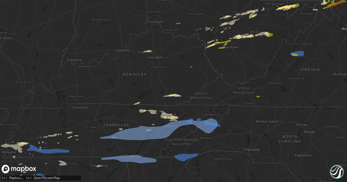 Hail map in Mississippi on August 7, 2023