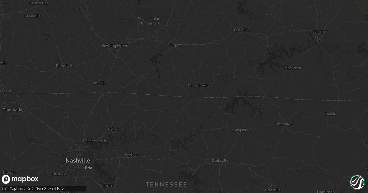 Hail map in Newport, TN on August 7, 2023
