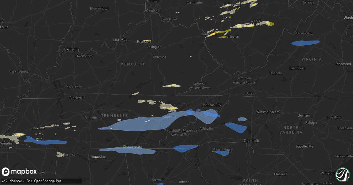 Hail map in Ohio on August 7, 2023