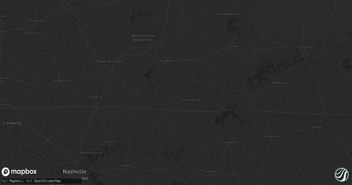 Hail map in Pikeville, TN on August 7, 2023