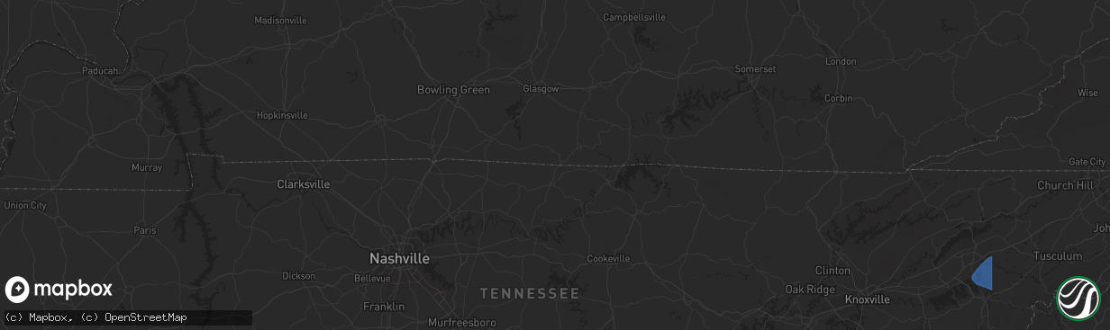 Hail map in Savannah, TN on August 7, 2023