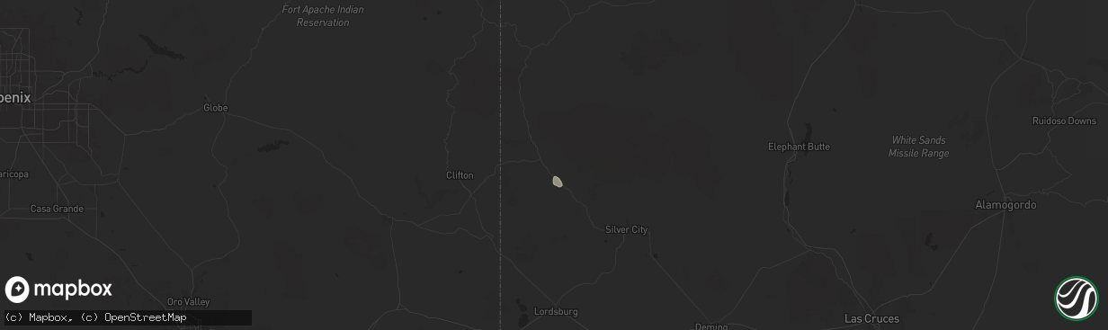 Hail map in Buckhorn, NM on August 7, 2024