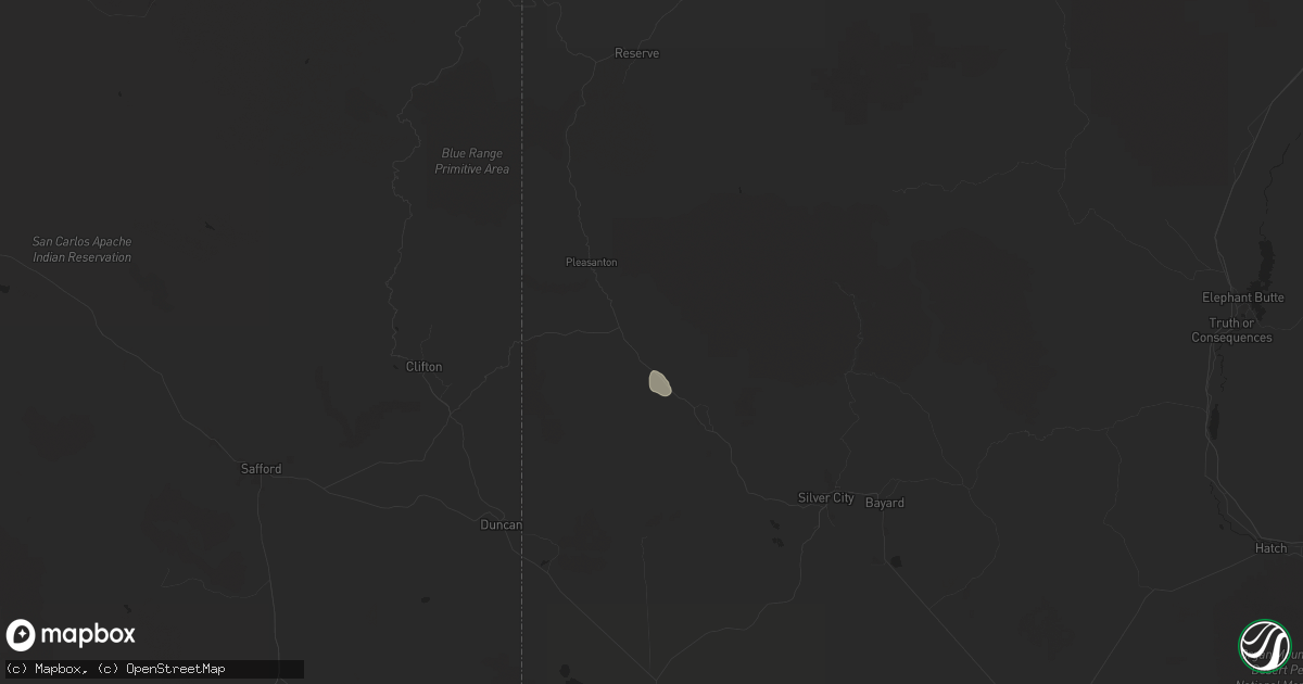 Hail map in Buckhorn, NM on August 7, 2024