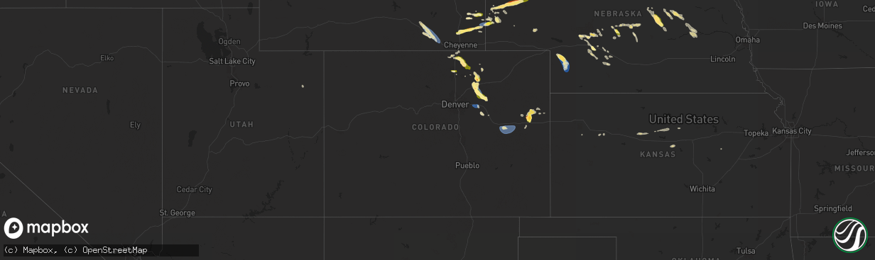 Hail map in Colorado on August 7, 2024