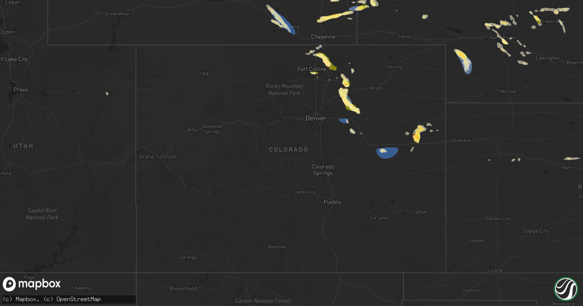 Hail map in Colorado on August 7, 2024