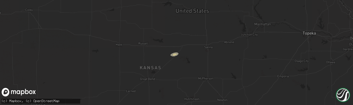 Hail map in Ellsworth, KS on August 7, 2024