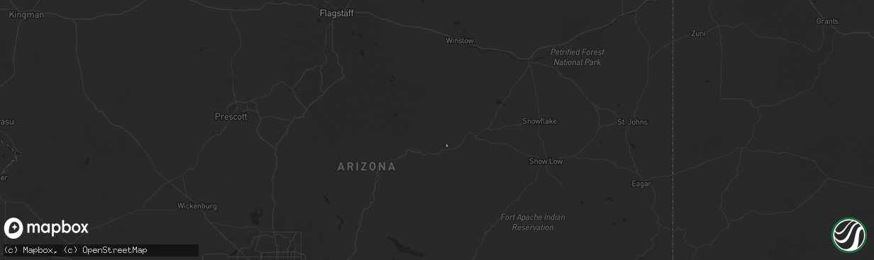 Hail map in Forest Lakes, AZ on August 7, 2024