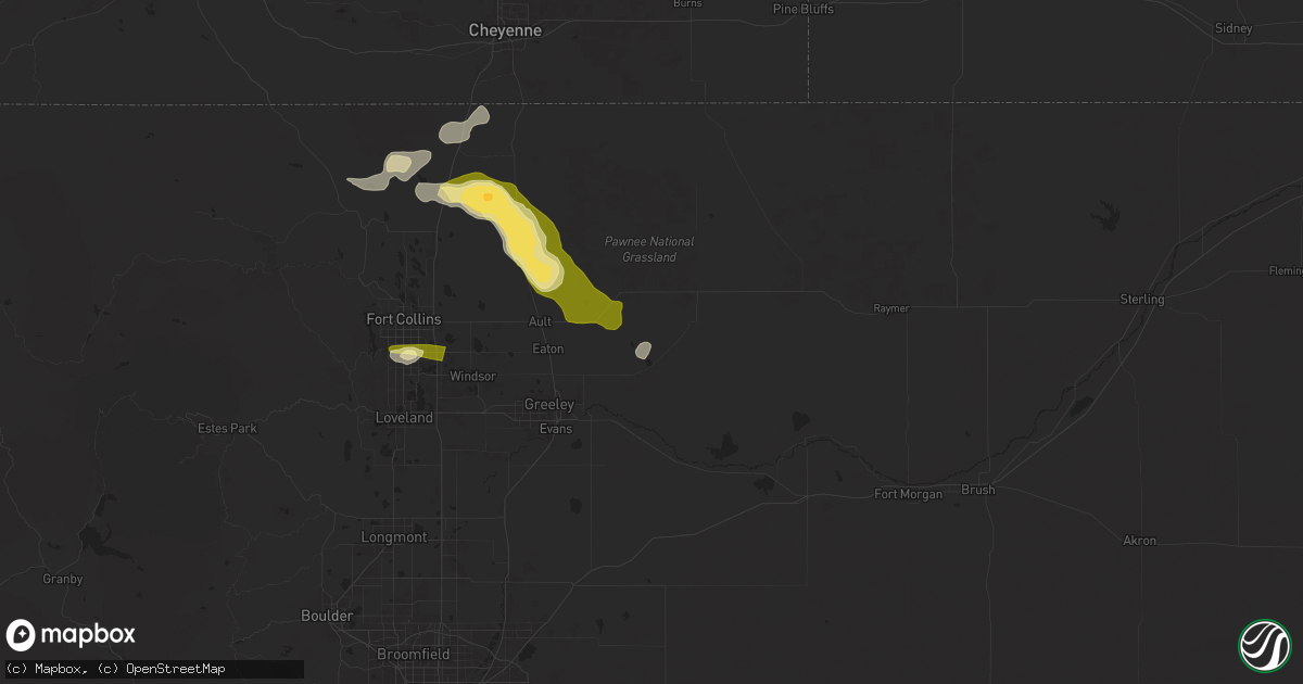Hail map in Galeton, CO on August 7, 2024