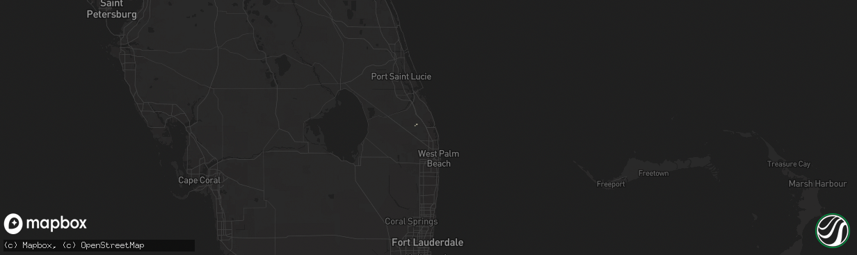 Hail map in Jupiter, FL on August 7, 2024