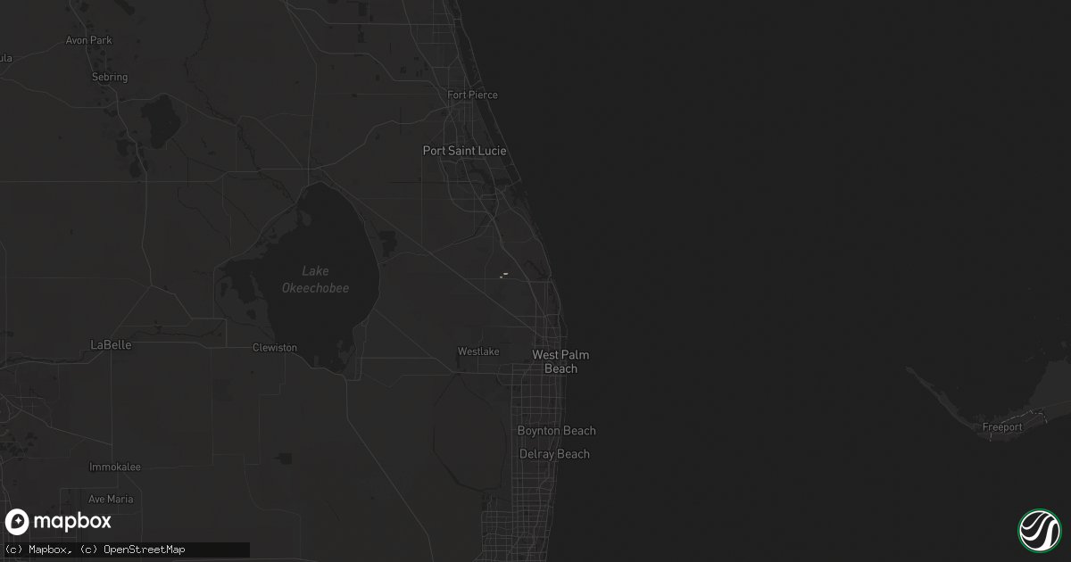 Hail map in Jupiter, FL on August 7, 2024
