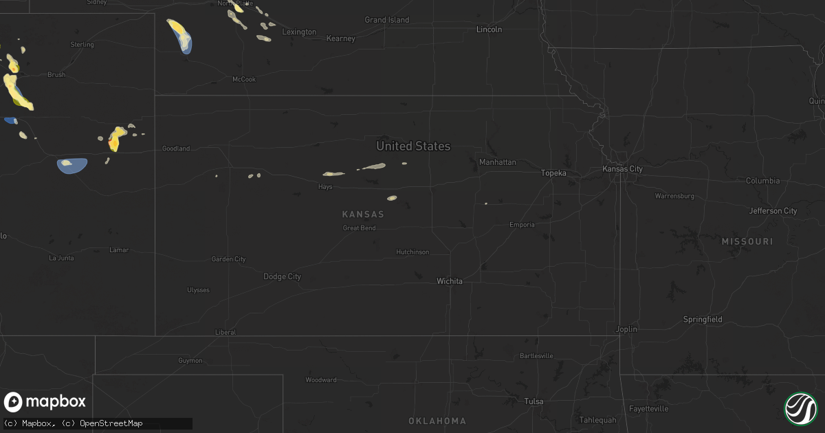 Hail map in Kansas on August 7, 2024