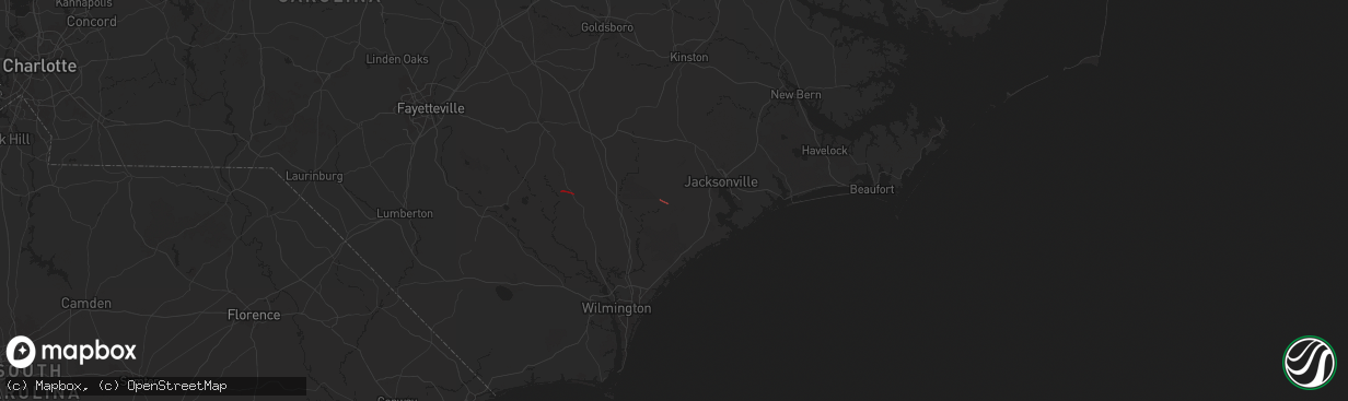 Hail map in Maple Hill, NC on August 7, 2024