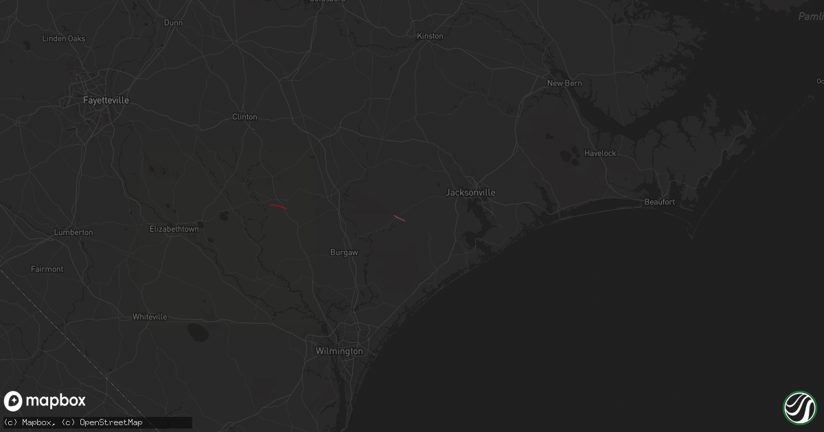 Hail map in Maple Hill, NC on August 7, 2024