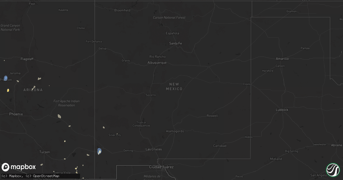 Hail map in New Mexico on August 7, 2024