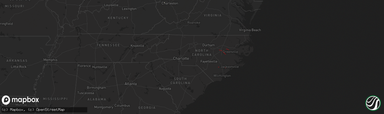 Hail map in North Carolina on August 7, 2024