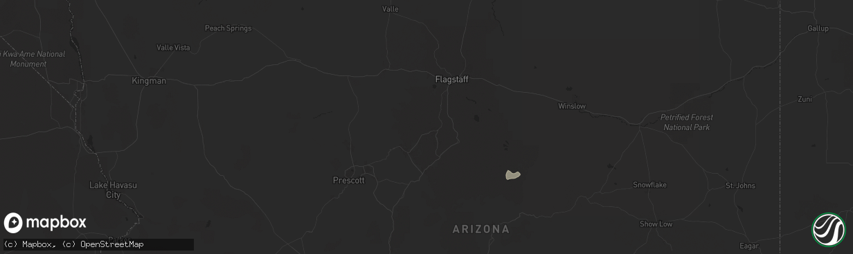 Hail map in Sedona, AZ on August 7, 2024