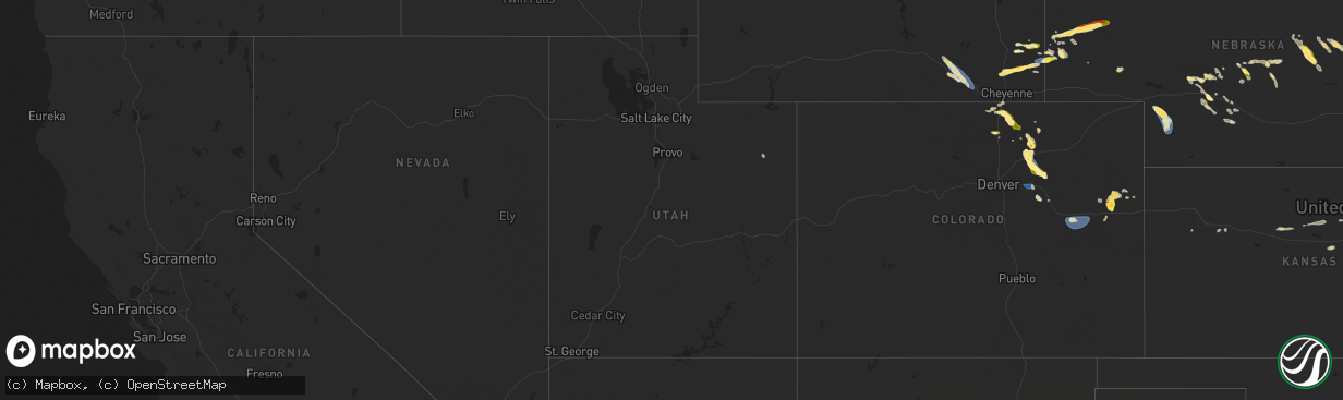 Hail map in Utah on August 7, 2024