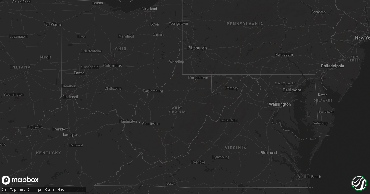 Hail map in West Virginia on August 7, 2024
