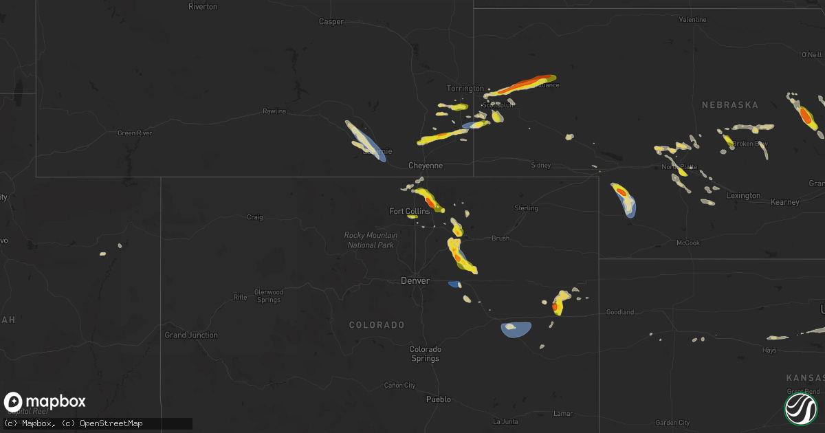 Hail map on August 7, 2024