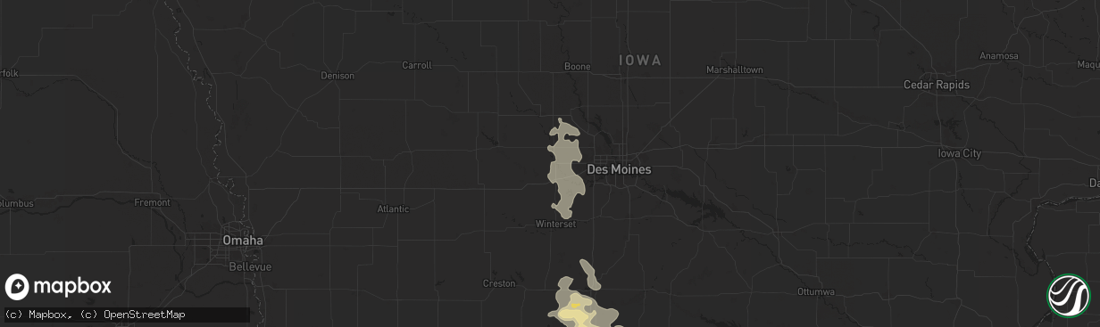 Hail map in Adel, IA on August 7, 2025