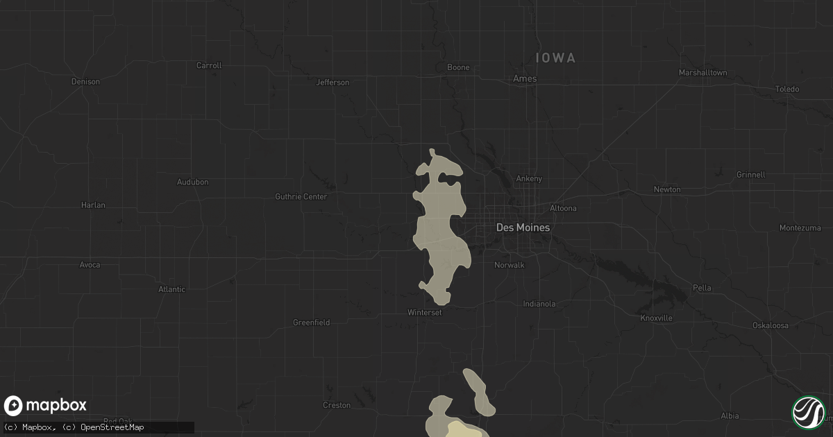 Hail map in Adel, IA on August 7, 2025