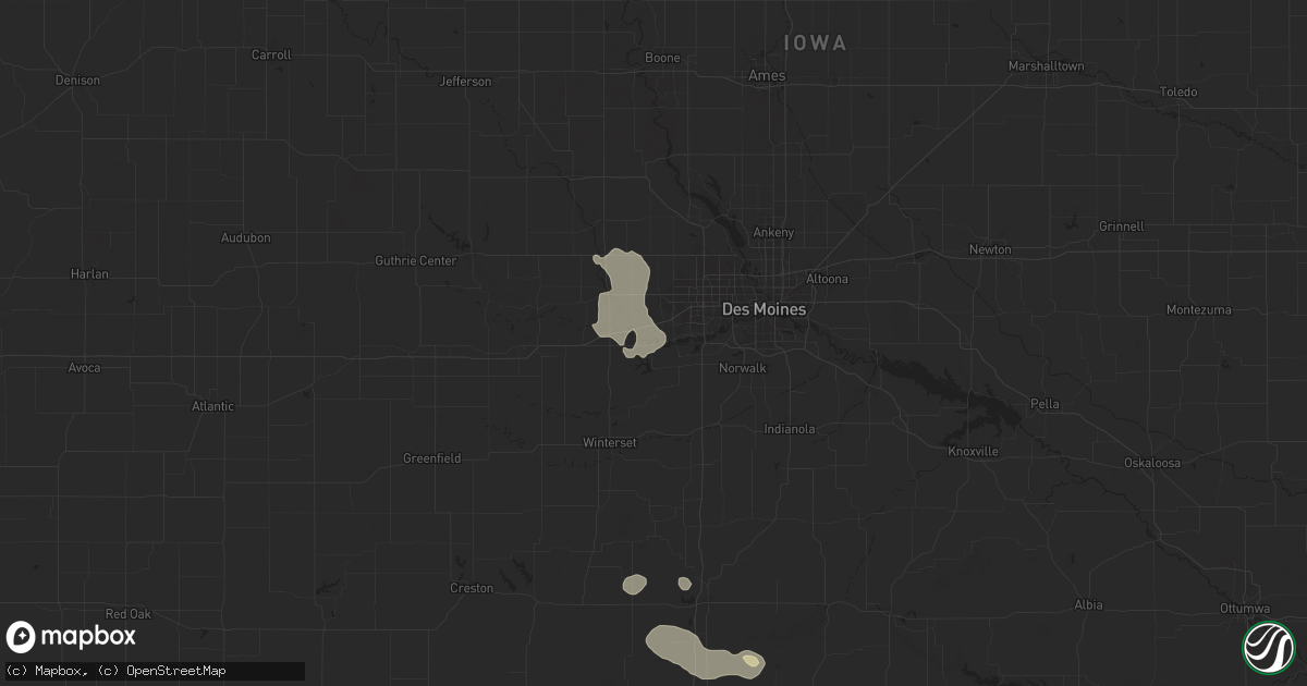 Hail map in Booneville, IA on August 7, 2025