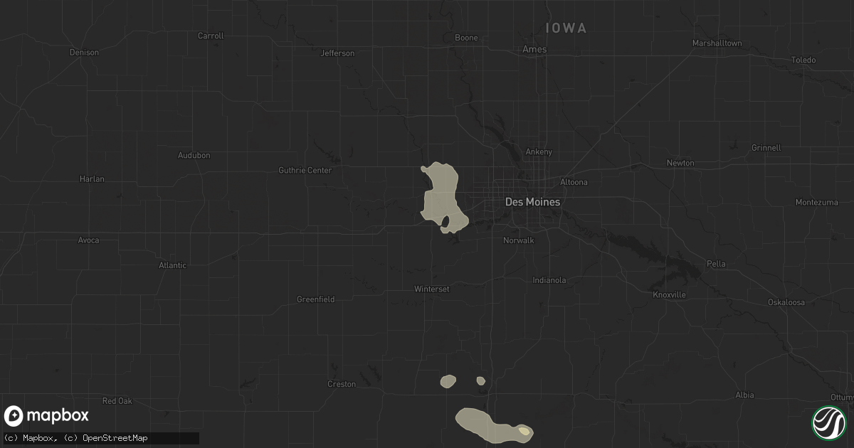 Hail map in De Soto, IA on August 7, 2025