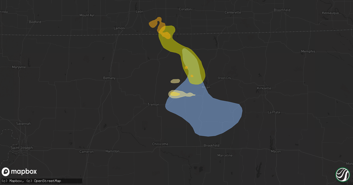 Hail map in Galt, MO on August 7, 2025