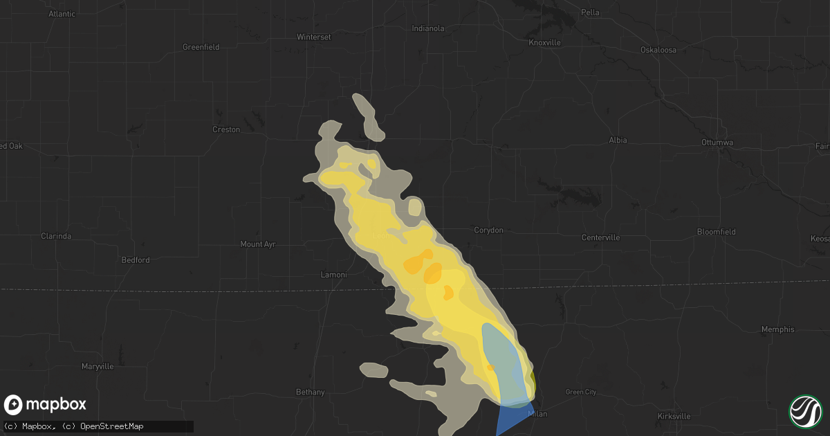 Hail map in Garden Grove, IA on August 7, 2025