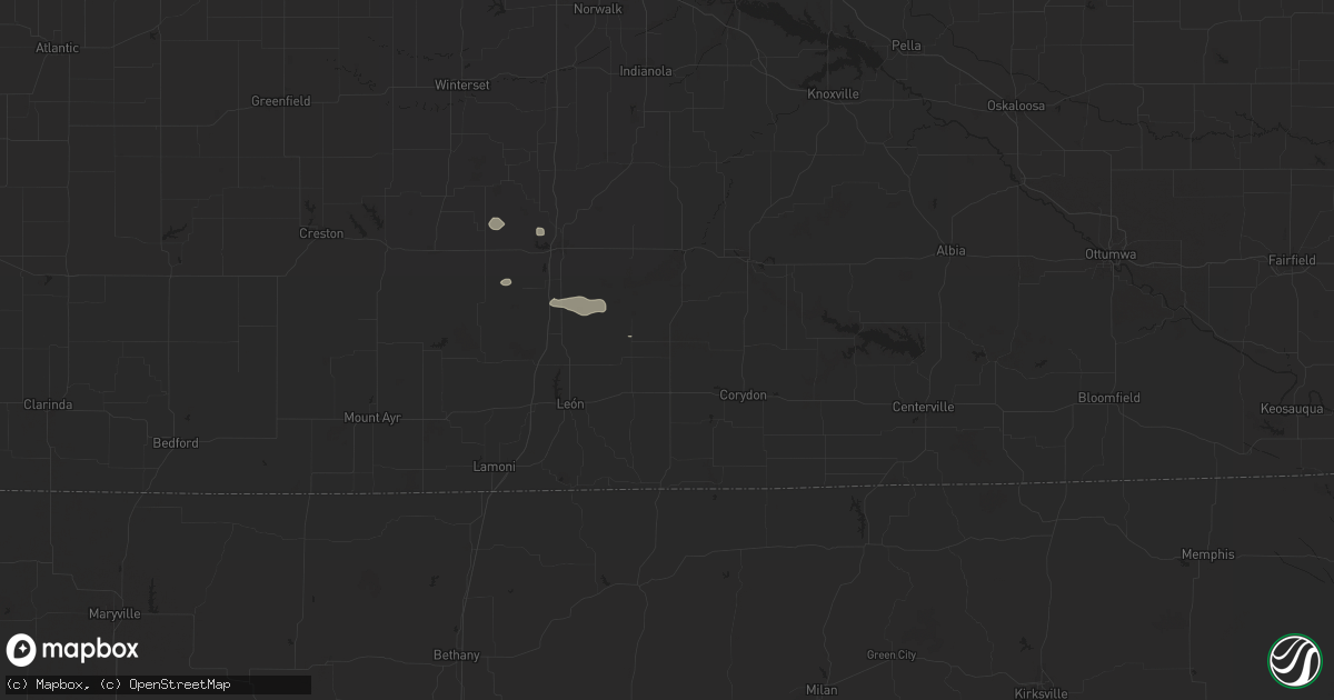 Hail map in Humeston, IA on August 7, 2025