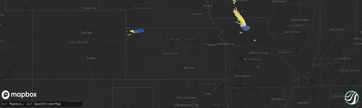 Hail map in Kansas on August 7, 2025
