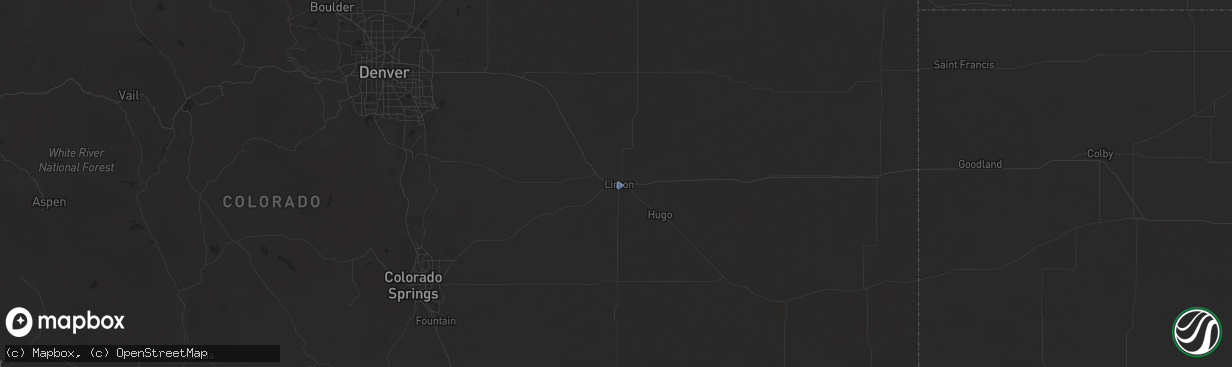 Hail map in Limon, CO on August 7, 2025