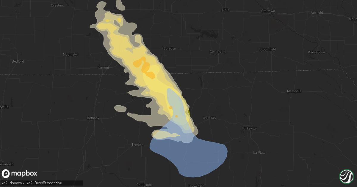 Hail map in Lucerne, MO on August 7, 2025