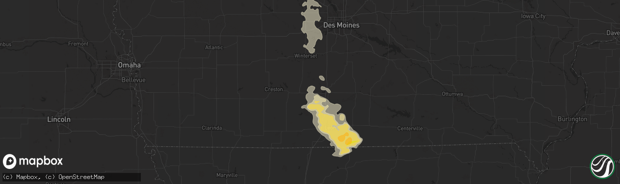 Hail map in Murray, IA on August 7, 2025