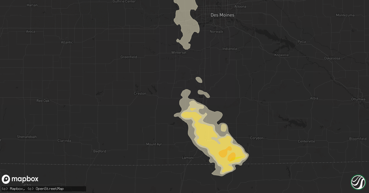 Hail map in Murray, IA on August 7, 2025