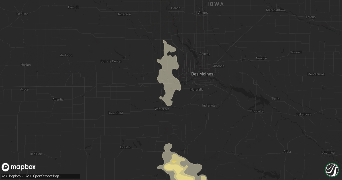 Hail map in Van Meter, IA on August 7, 2025