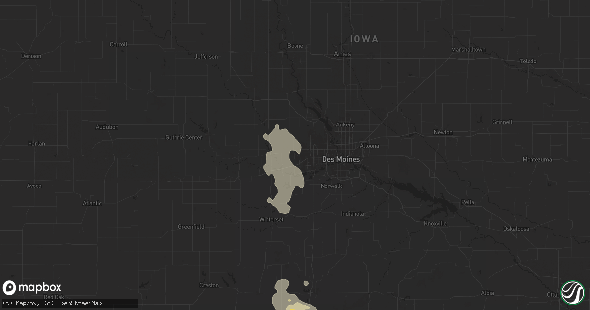 Hail map in Waukee, IA on August 7, 2025