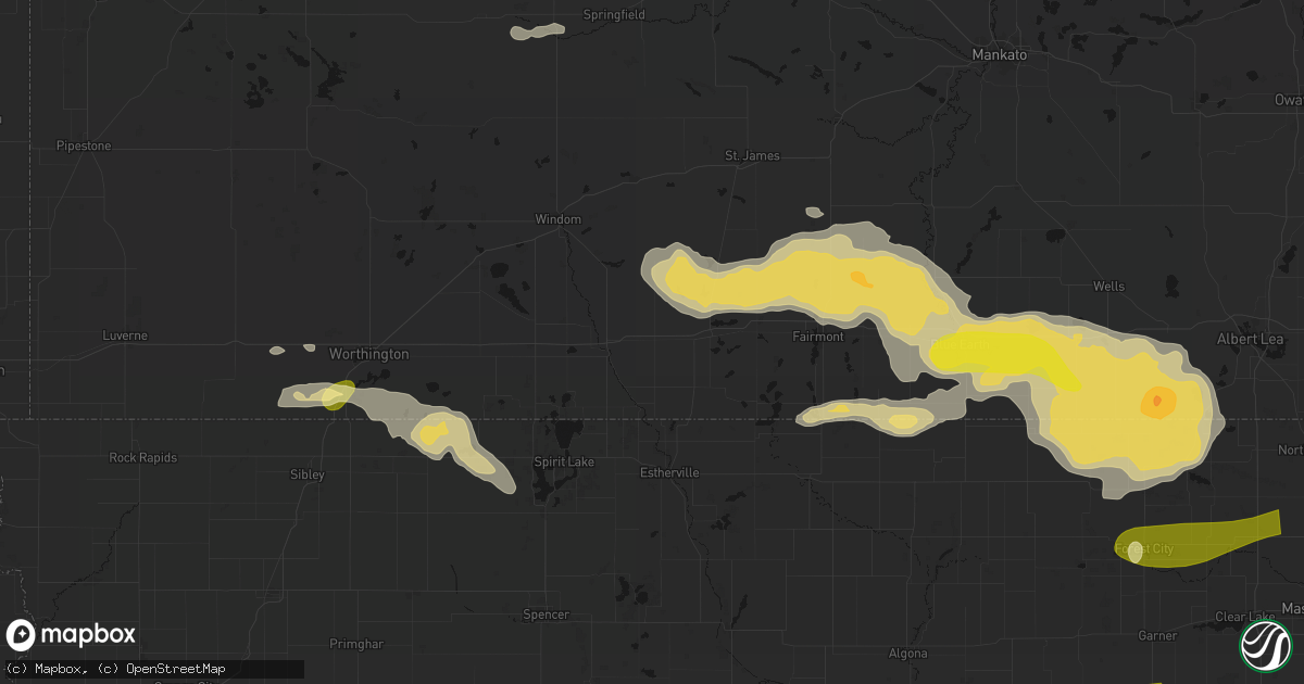 Hail map in Alpha, MN on August 7, 2026