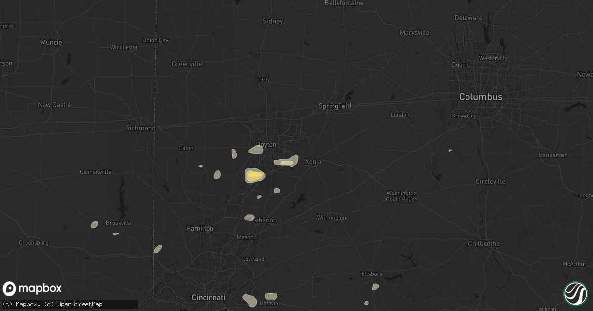 Hail map in Alpha, OH on August 7, 2026