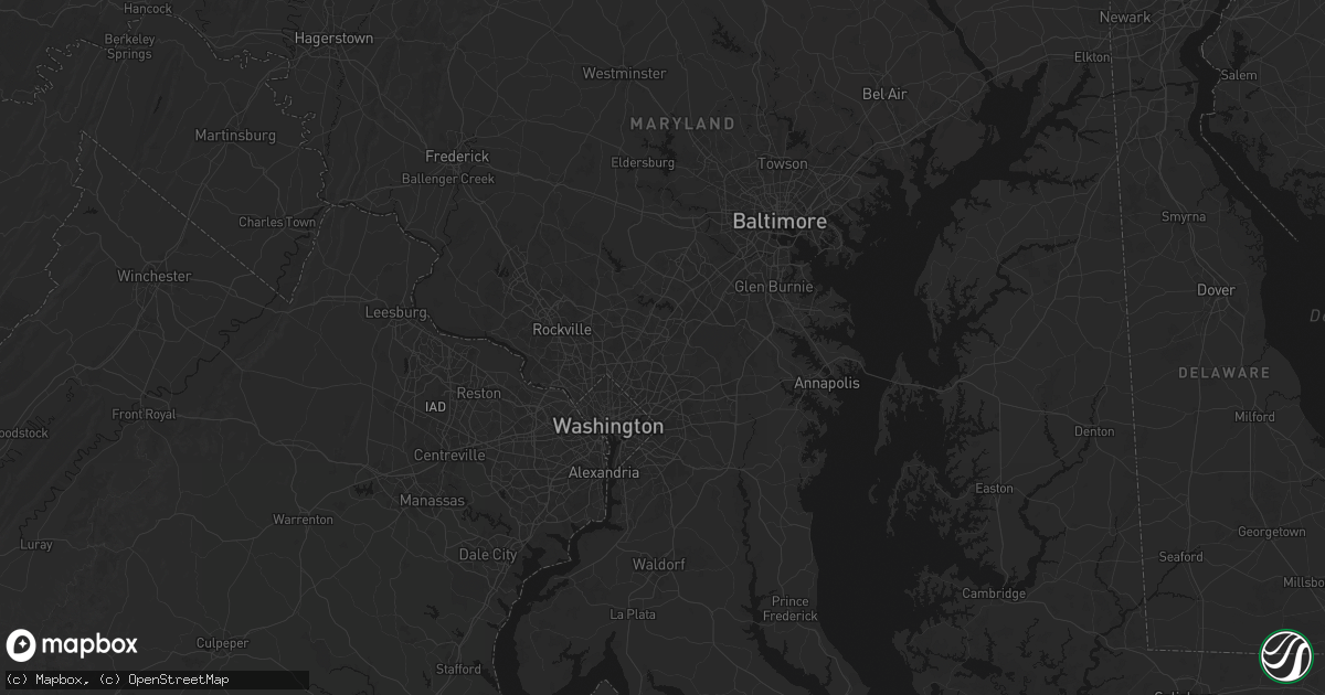 Hail map in Beltsville, MD on August 7, 2026