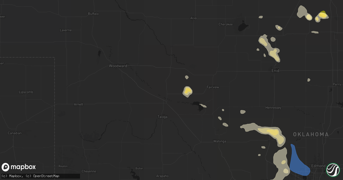 Hail map in Chester, OK on August 7, 2026
