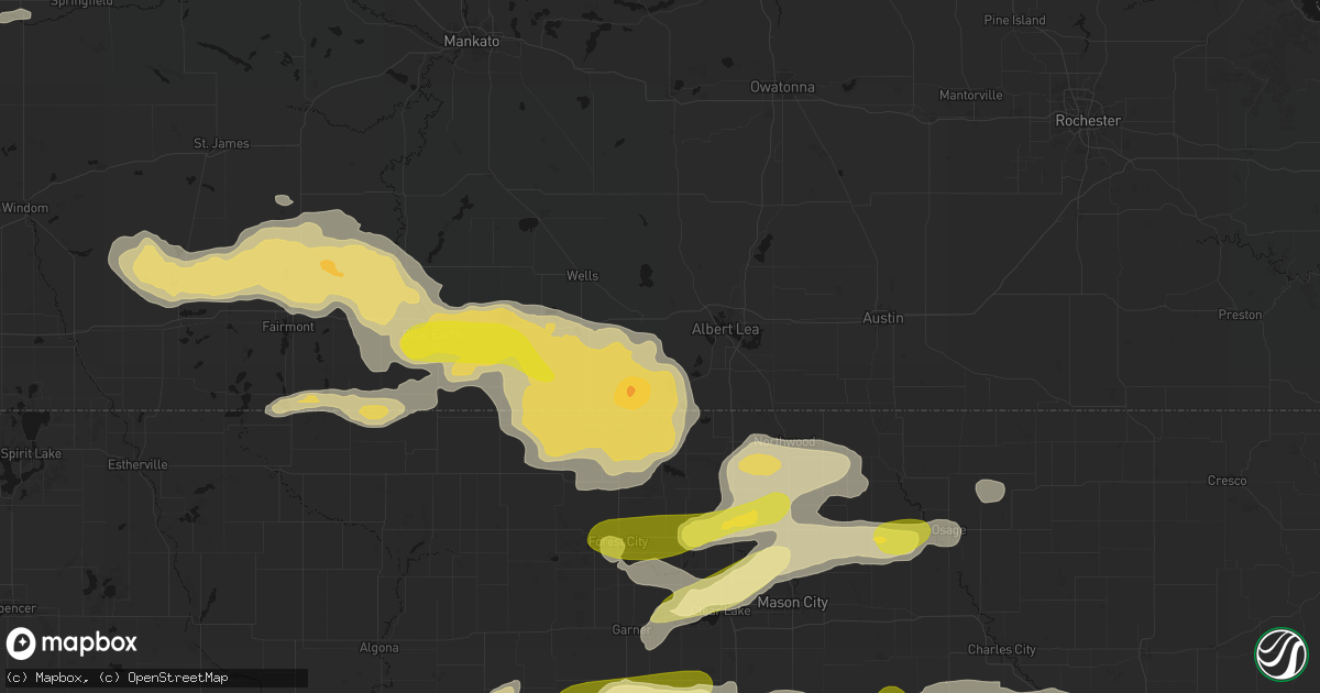 Hail map in Conger, MN on August 7, 2026
