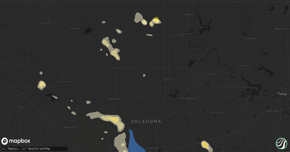 Hail map in Covington, OK on August 7, 2026