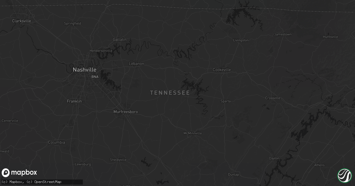 Hail map in Dowelltown, TN on August 7, 2026