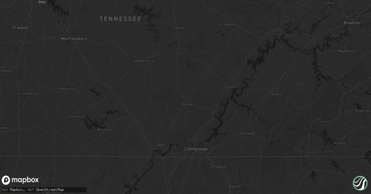 Hail map in Dunlap, TN on August 7, 2026