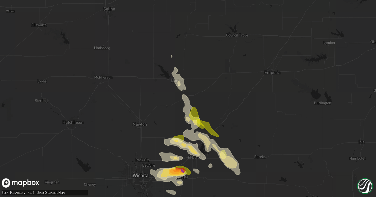 Hail map in Florence, KS on August 7, 2026