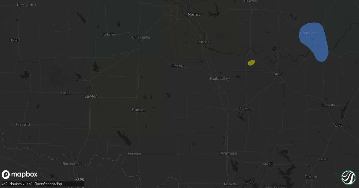 Hail map in Foster, OK on August 7, 2026