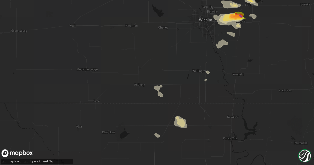 Hail map in Freeport, KS on August 7, 2026