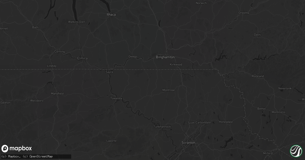 Hail map in Friendsville, PA on August 7, 2026
